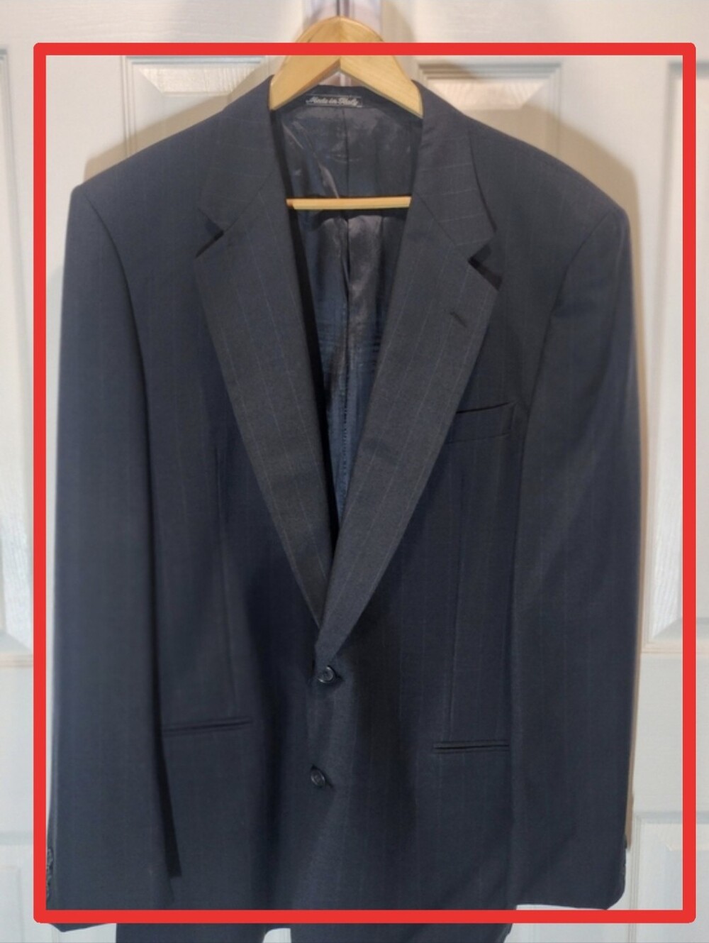 Valentino Blazer, Pinstripe Two-Button, Black